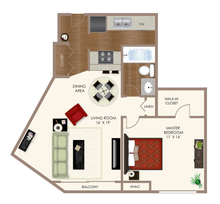 The Lytle (River view) Floor Plan Image