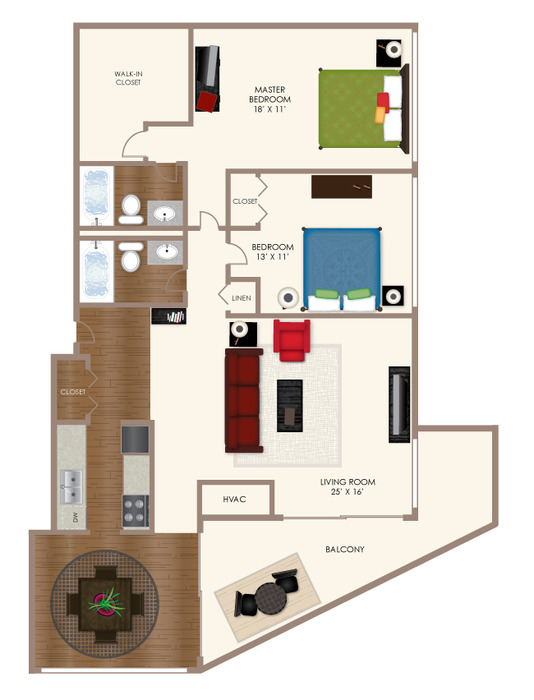 The Southgate (River view) Floor Plan Image